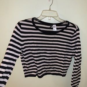 striped crop sweater